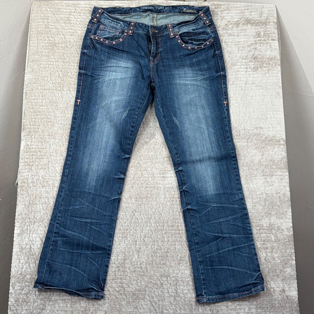 Cowgirl Tuff Co Missoula Bootcut‎ Jeans Embellished Pockets Women's W35 L33